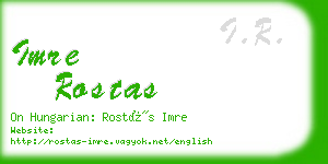 imre rostas business card